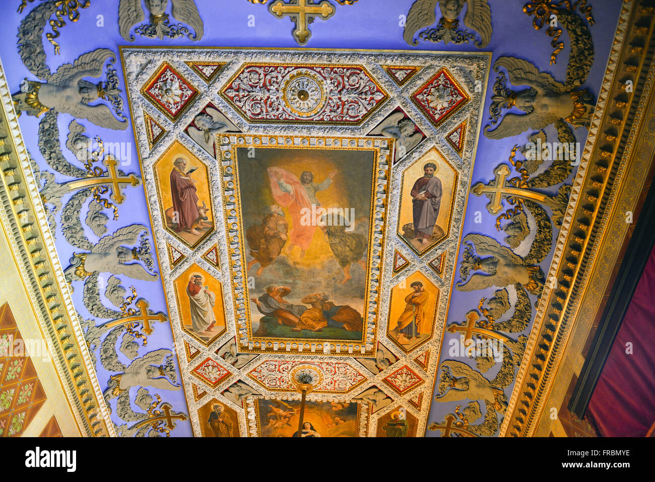 Détail de la décoration du plafond du Musée de la République - l'ancien palais présidentiel - voisinage Catete Banque D'Images