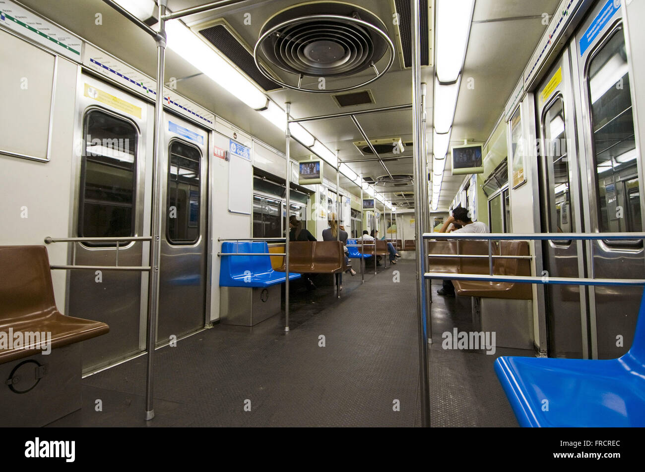 Intérieur de voiture de métro Banque D'Images