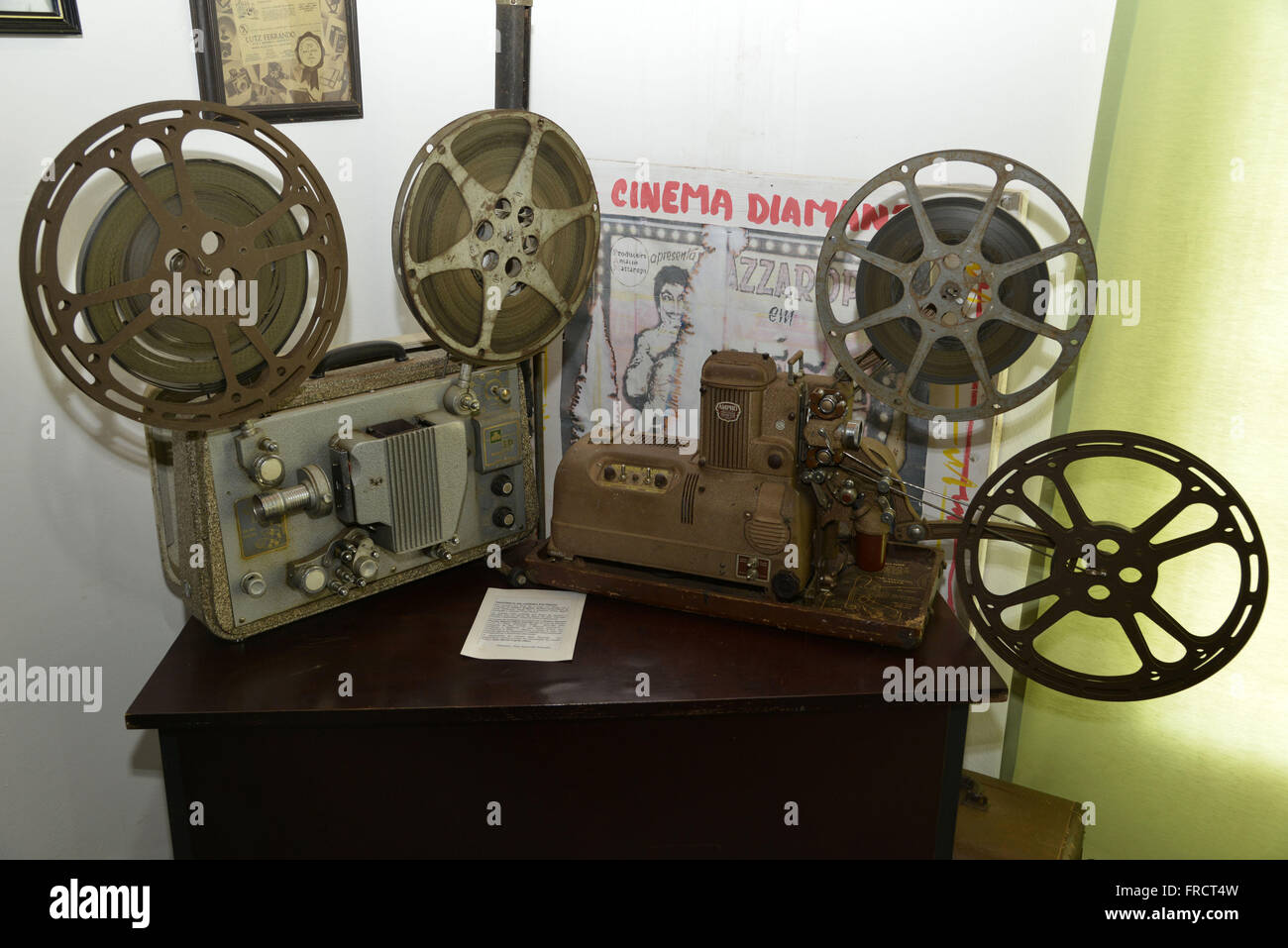 Projecteurs de films anciens sur l'affichage dans le Musée Historique dans le centre-ville Banque D'Images