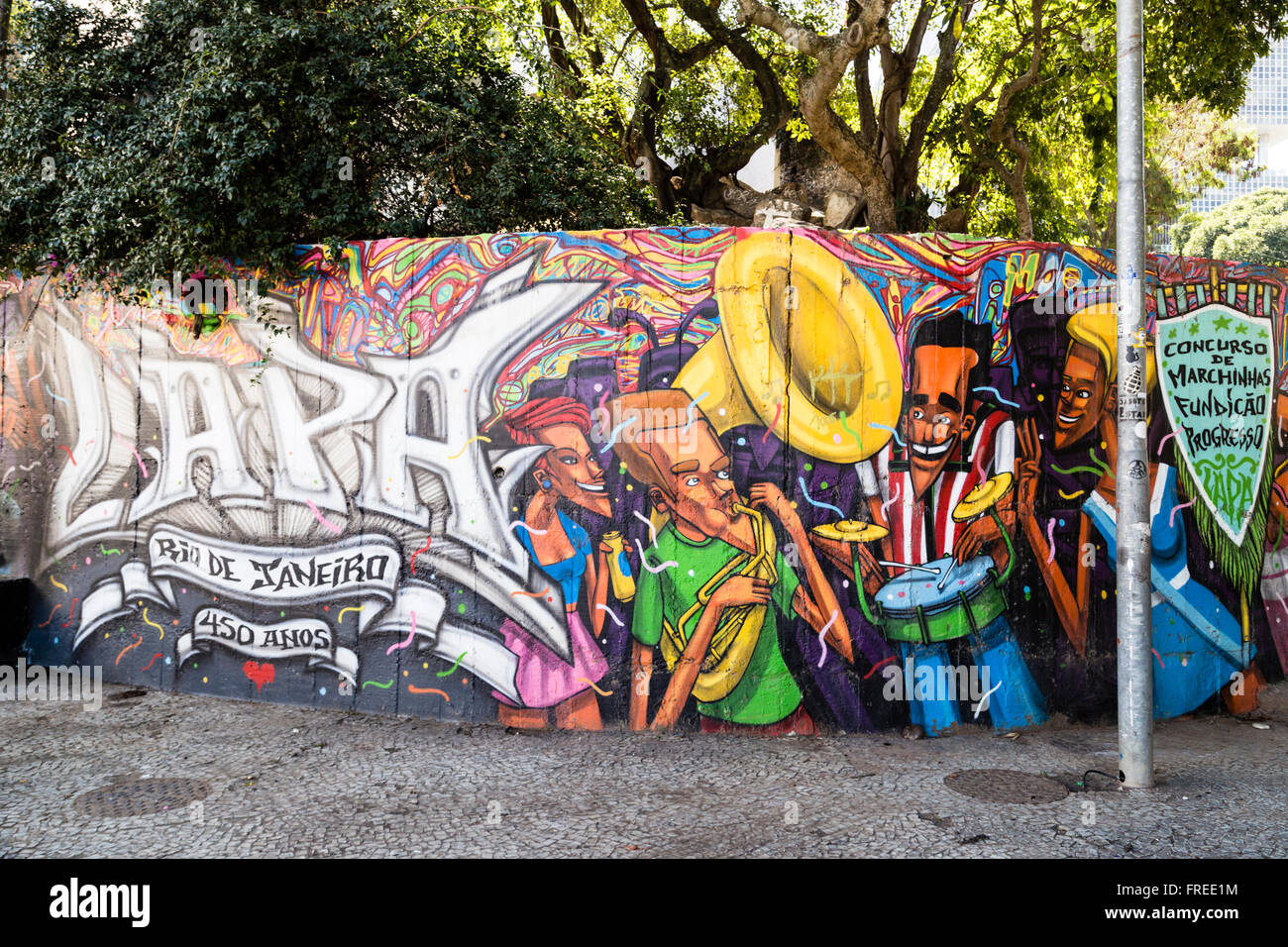 Le Graffiti, le street art à Rio de Janeiro, Brésil Banque D'Images