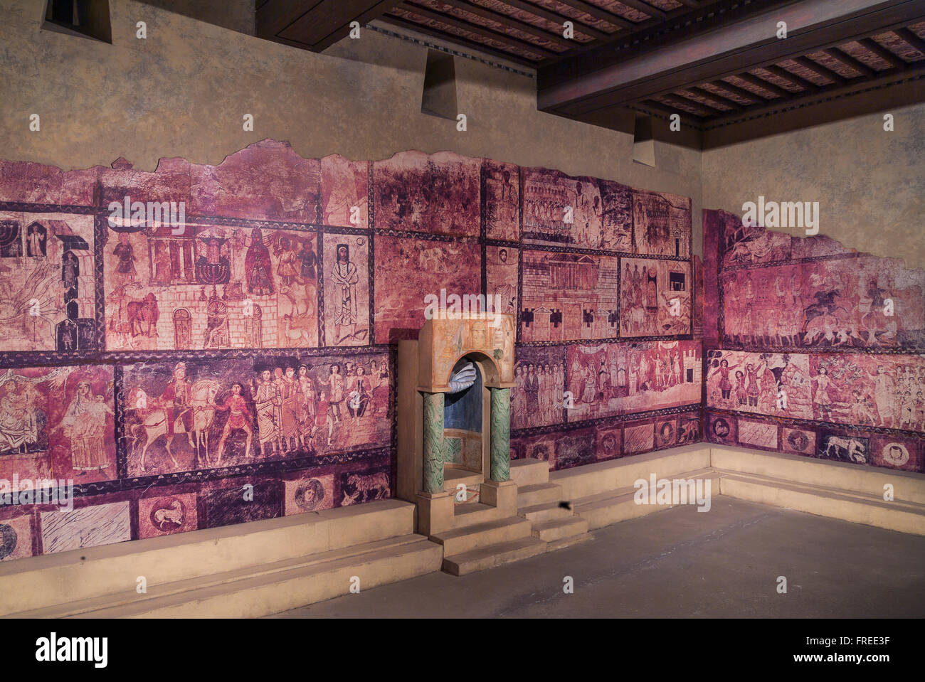 Synagogue Doura-europos, murales, 3e siècle, ancienne ville de Syrie, Musée de la Diaspora ou Beit Hatfutsot, Tel Aviv Banque D'Images