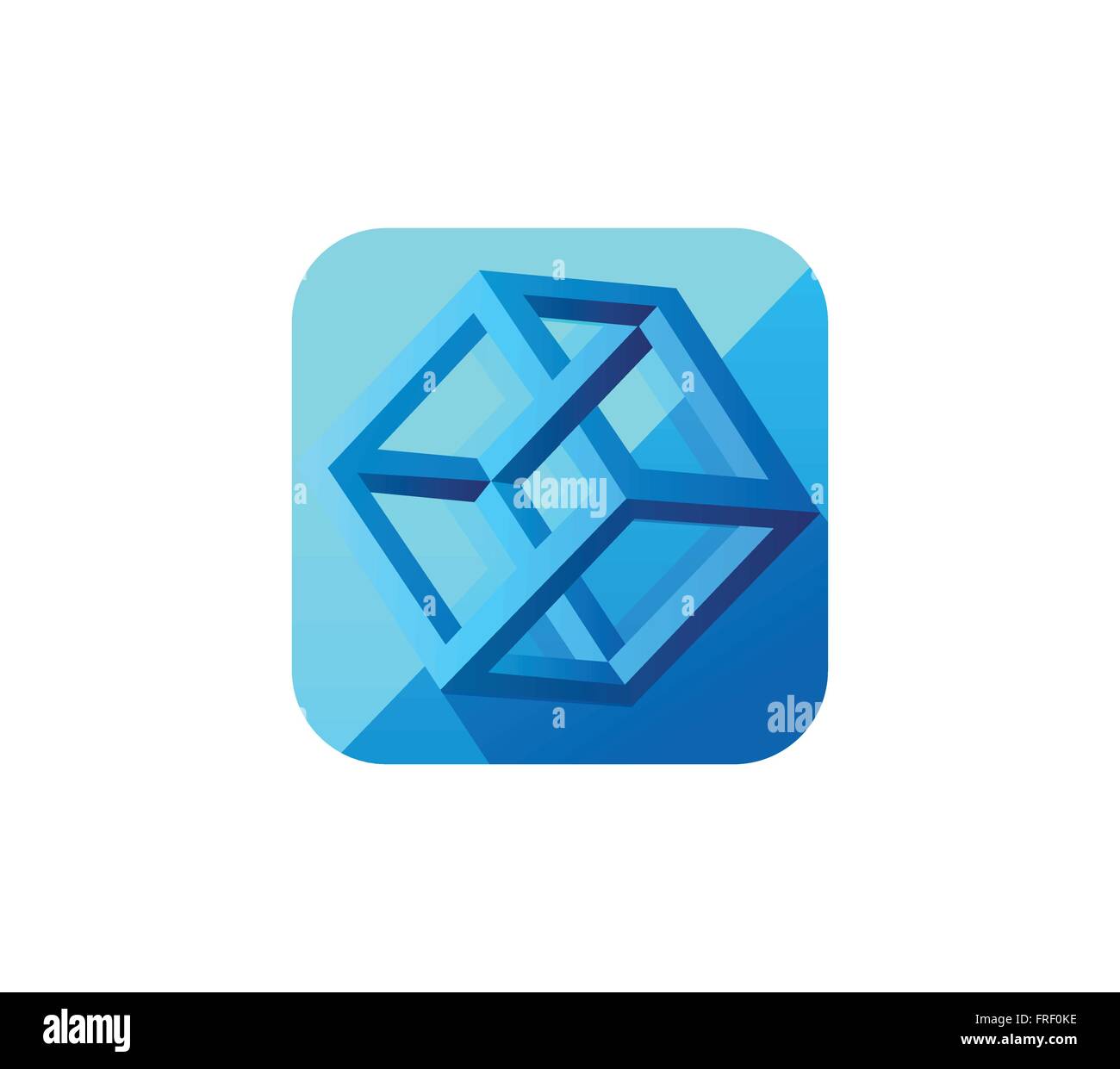 Icône Cube Illusion Illustration de Vecteur