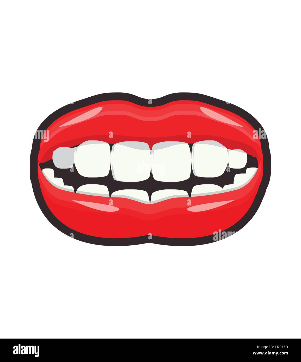 Cartoon bouche.Vector isolated on White Illustration de Vecteur