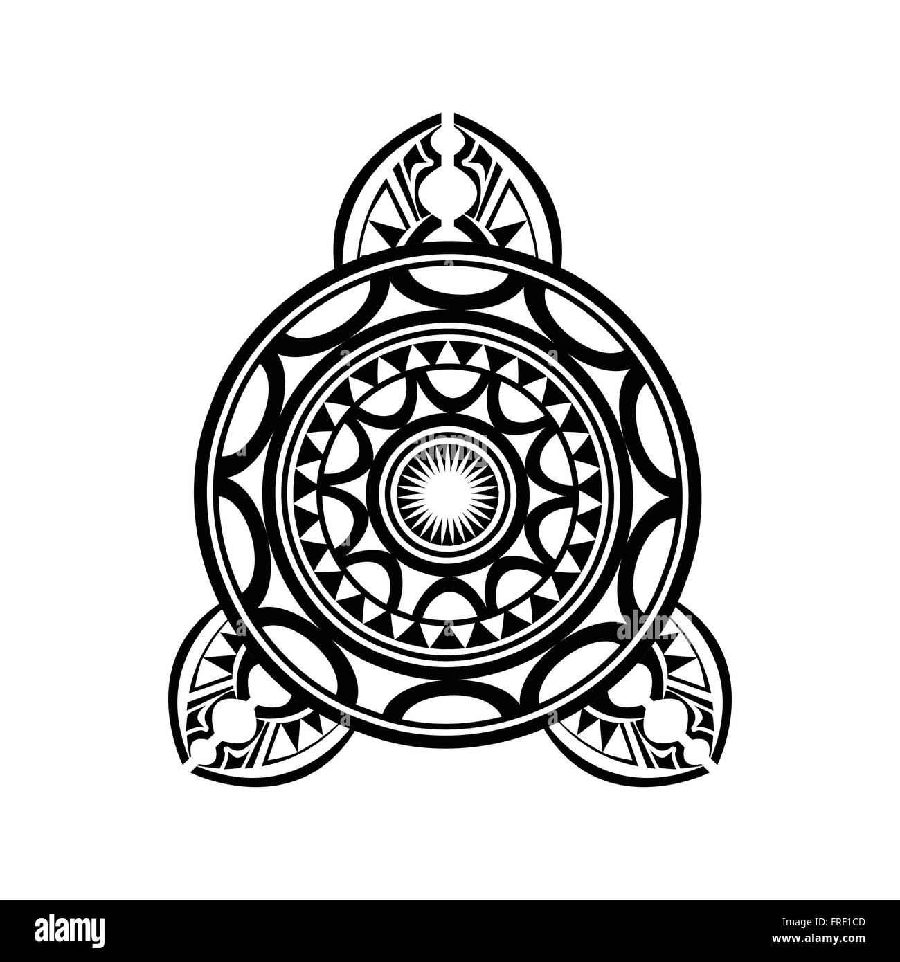 Tatouage traditionnel patron Polinesian isolated on White Illustration de Vecteur