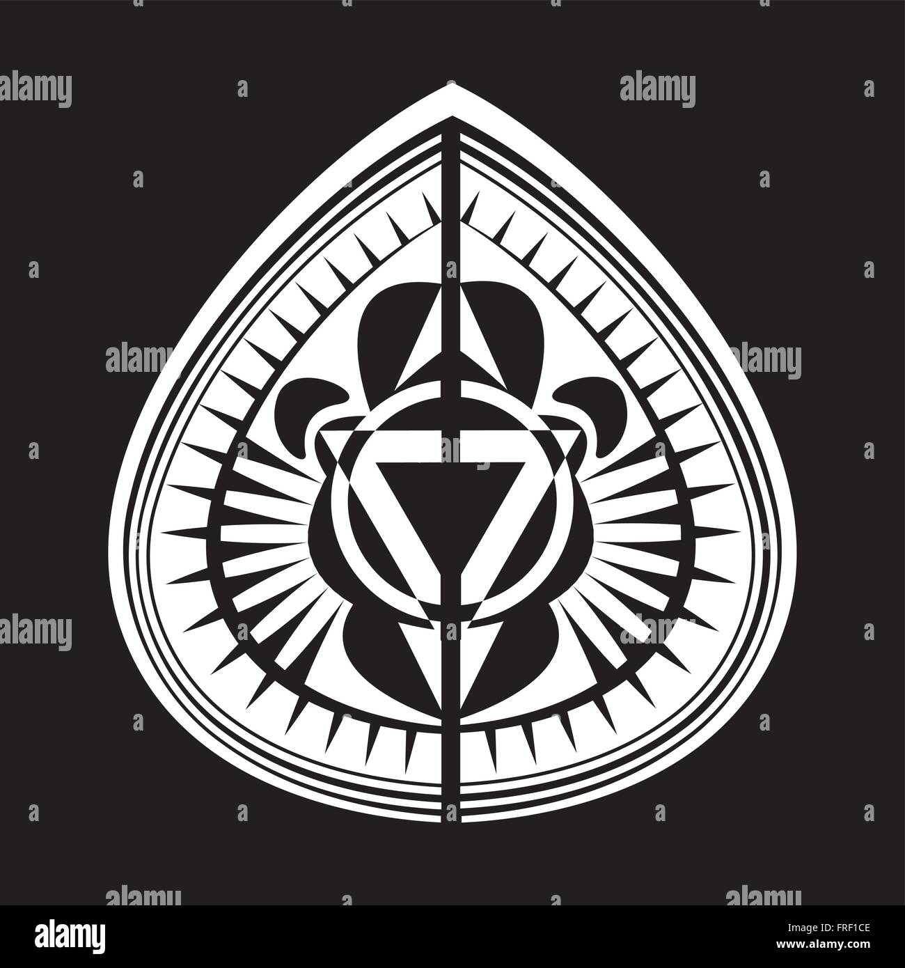 Tatouage Polinesian schéma traditionnel rouge noir Illustration de Vecteur