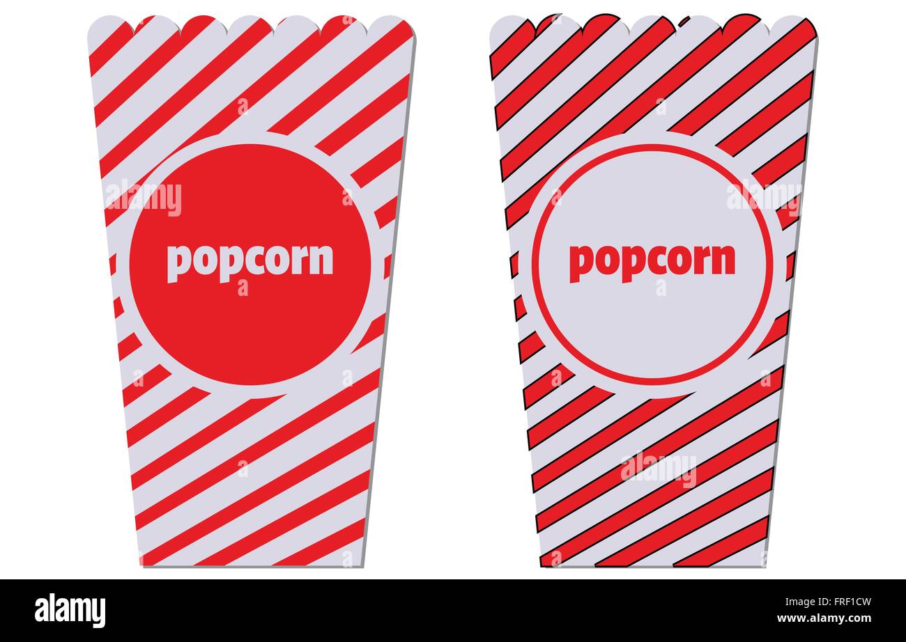 Ensemble sac d'emballage vide popcorn Illustration de Vecteur