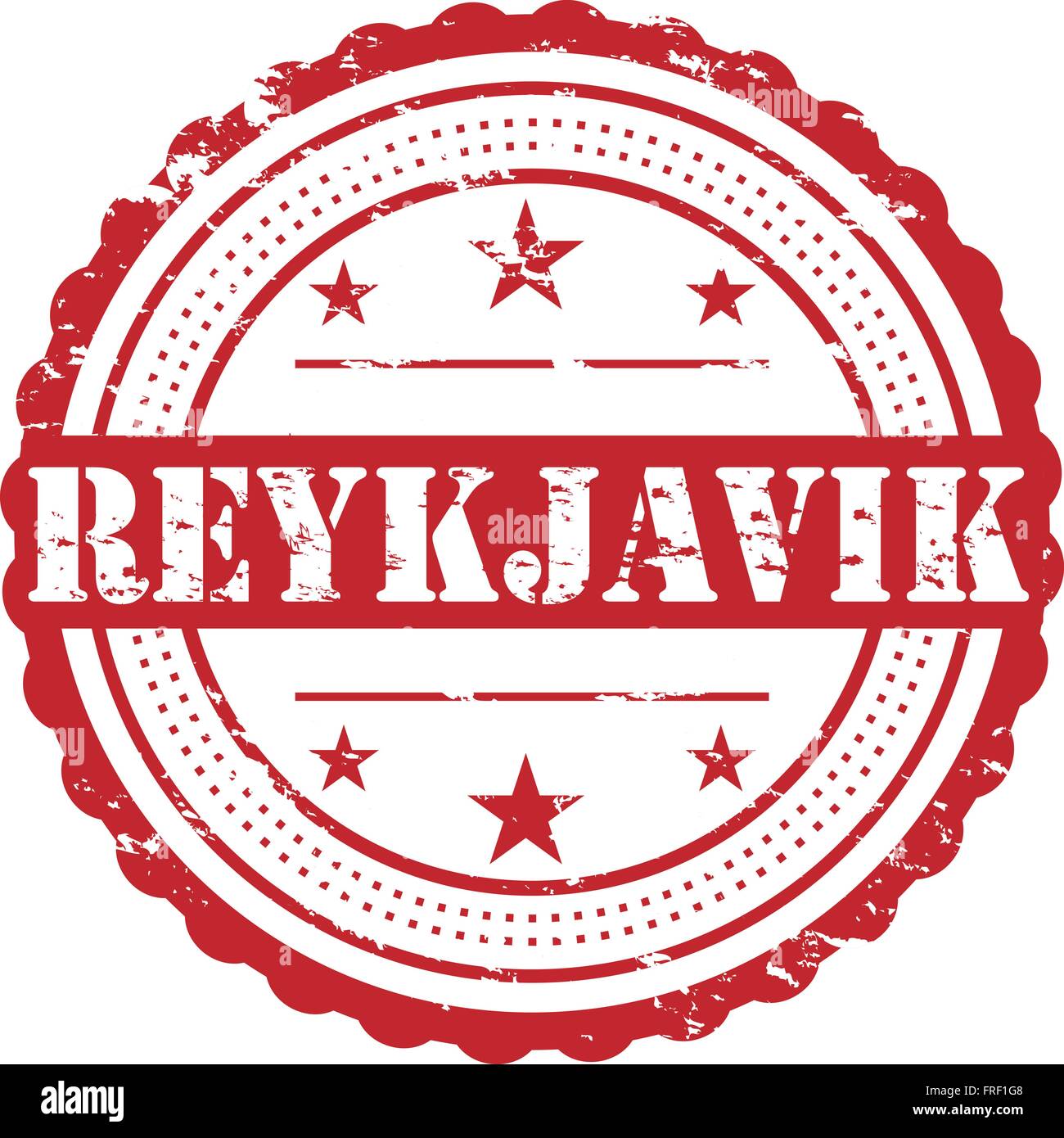 Pays de la ville de Reykjavik Stamp Badge Illustration de Vecteur