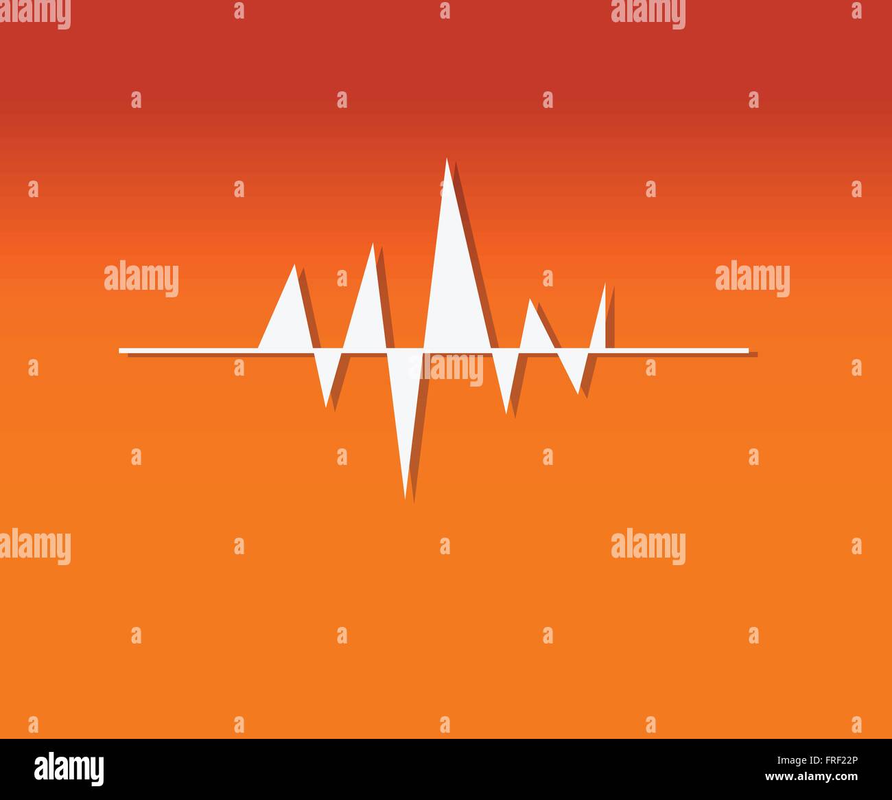 Fond orange avec vague de musique Illustration de Vecteur