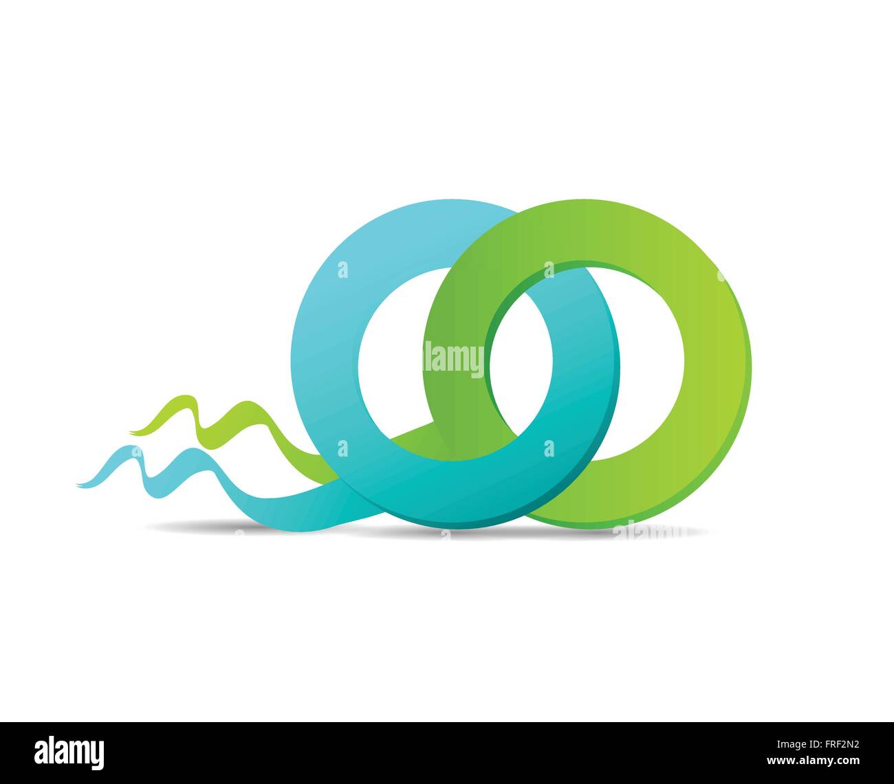 Green/Blue Rings Élément Design Illustration de Vecteur