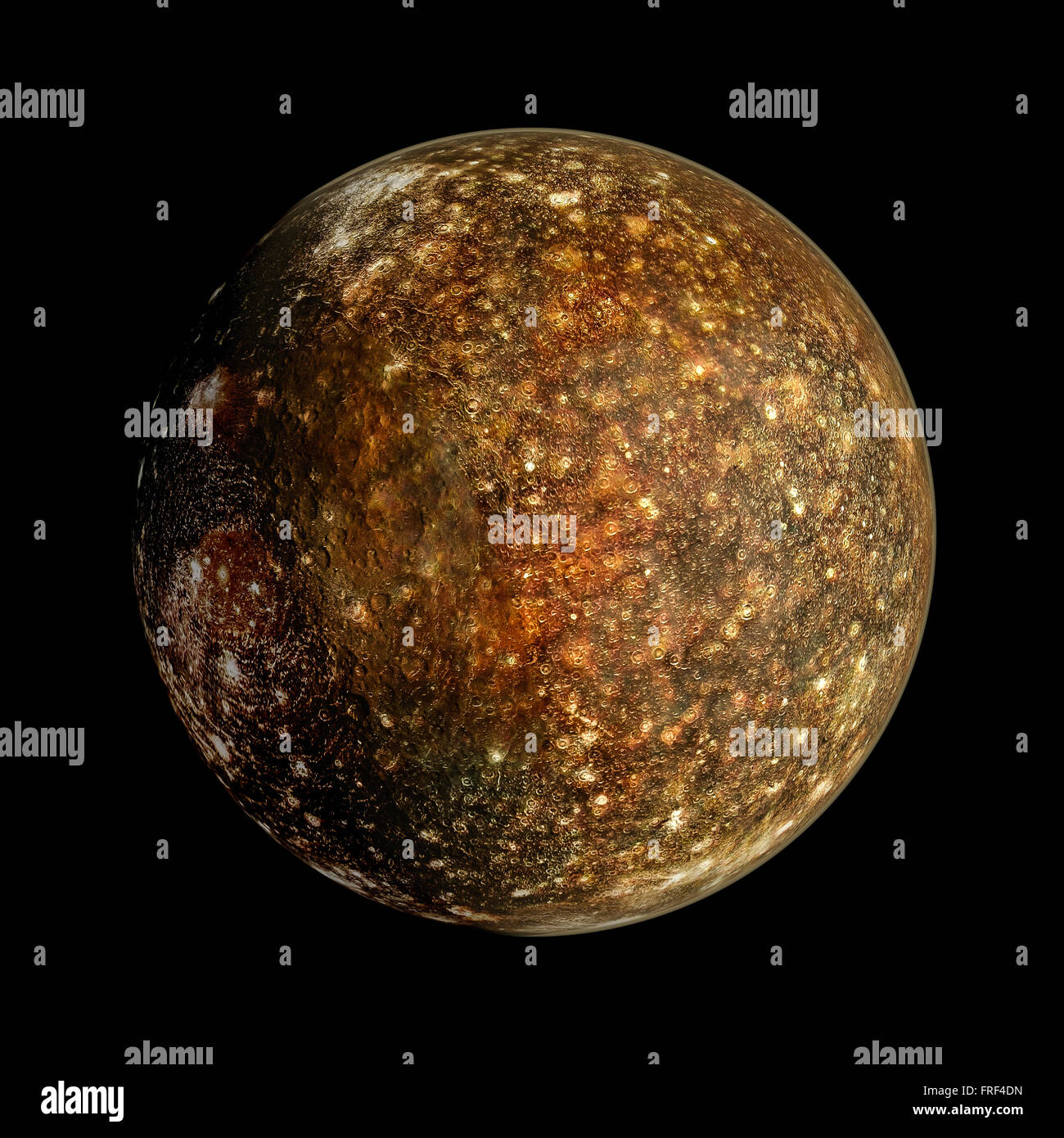Calisto Planète Système Solaire illustration isolé de l'espace Banque D'Images