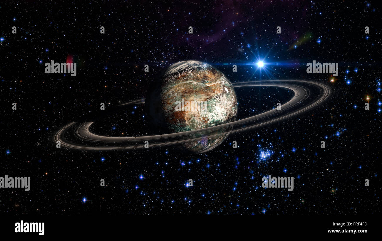 Planète Exo exotiques de fantaisie espace galaxy isolés Banque D'Images