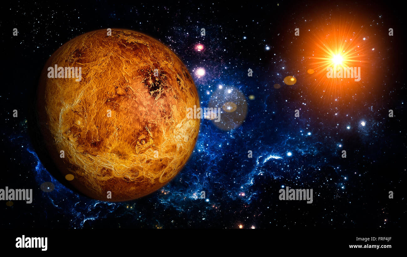 Vénus planète Système Solaire illustration isolé de l'espace Banque D'Images