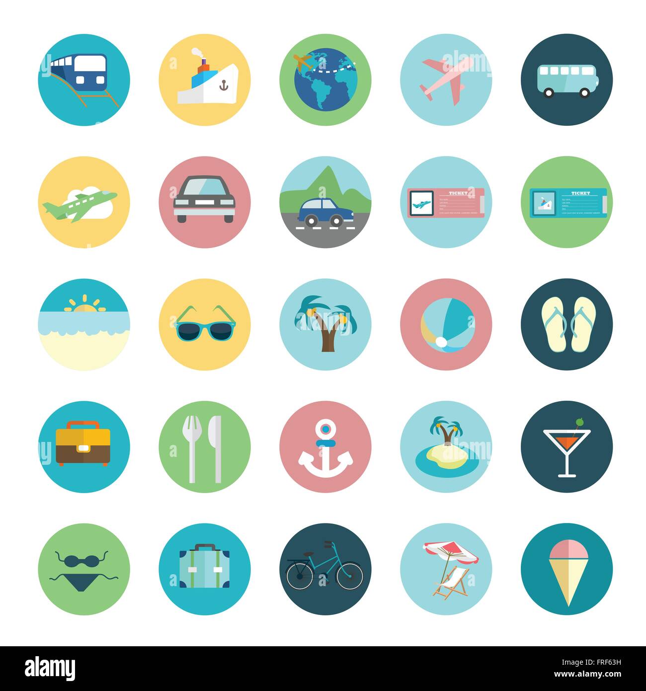 Billet d'icons set vector Illustration de Vecteur