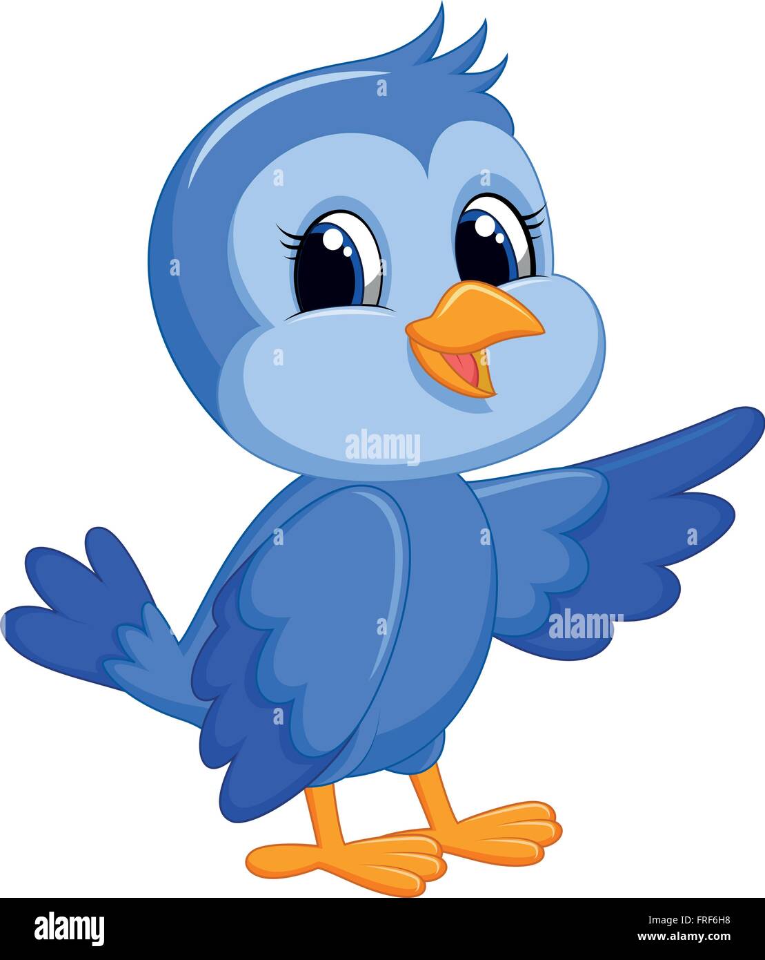 Cute cartoon blue bird Illustration de Vecteur