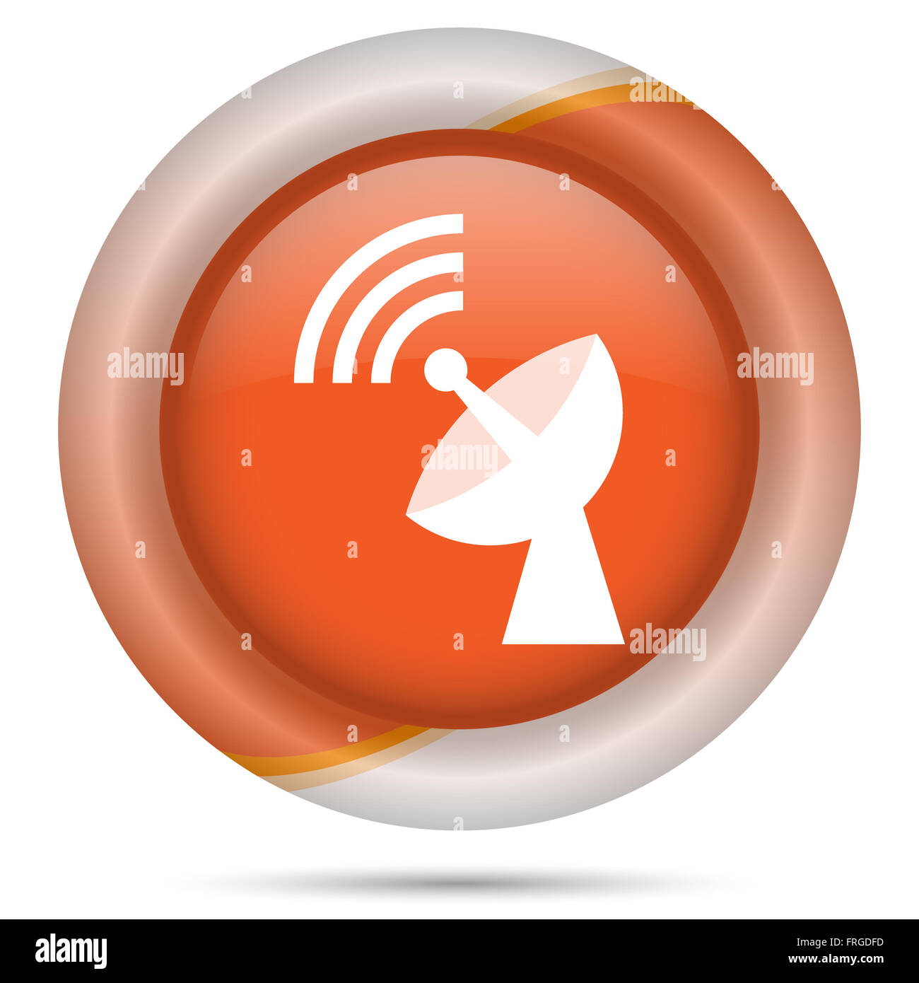 Avec l'icône brillant blanc design sur fond en plastique orange Banque D'Images