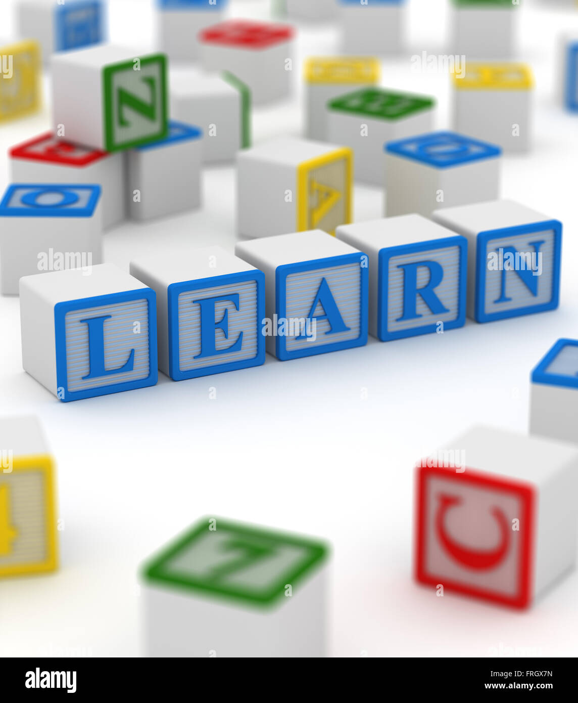 Bloc coloré - apprendre , c'est un calculateur générée et 3d rendu photo. Banque D'Images