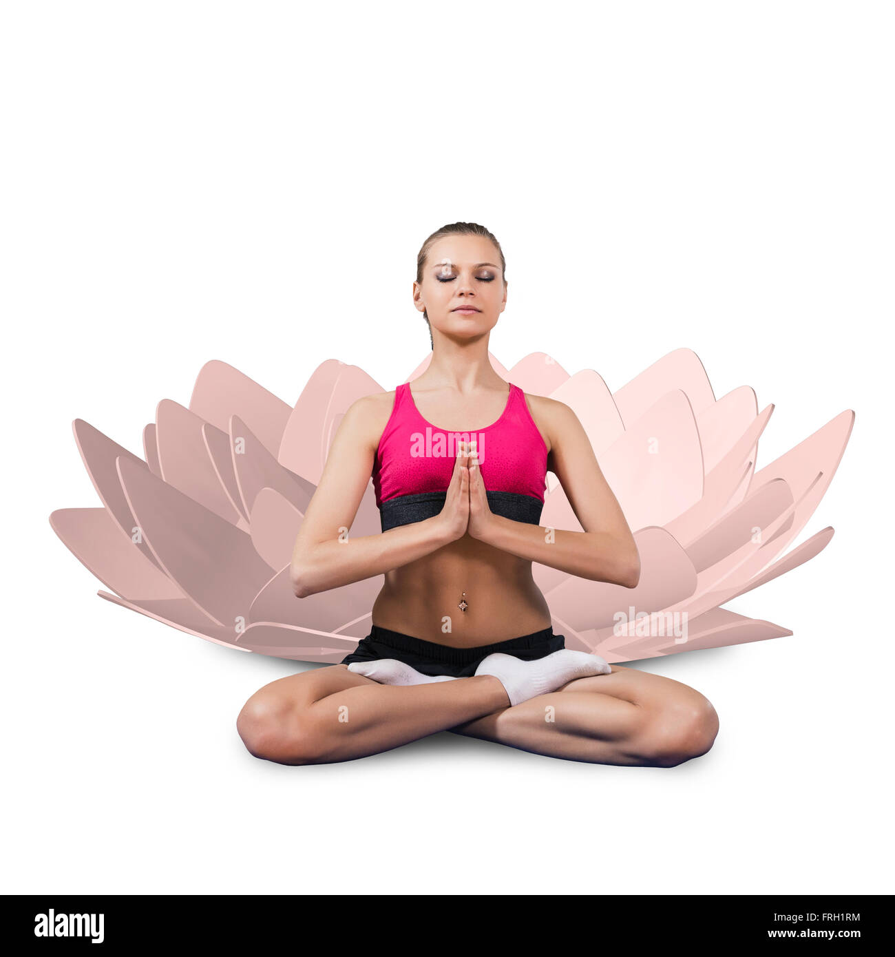 Femme assise en Méditation et yoga pose Banque D'Images