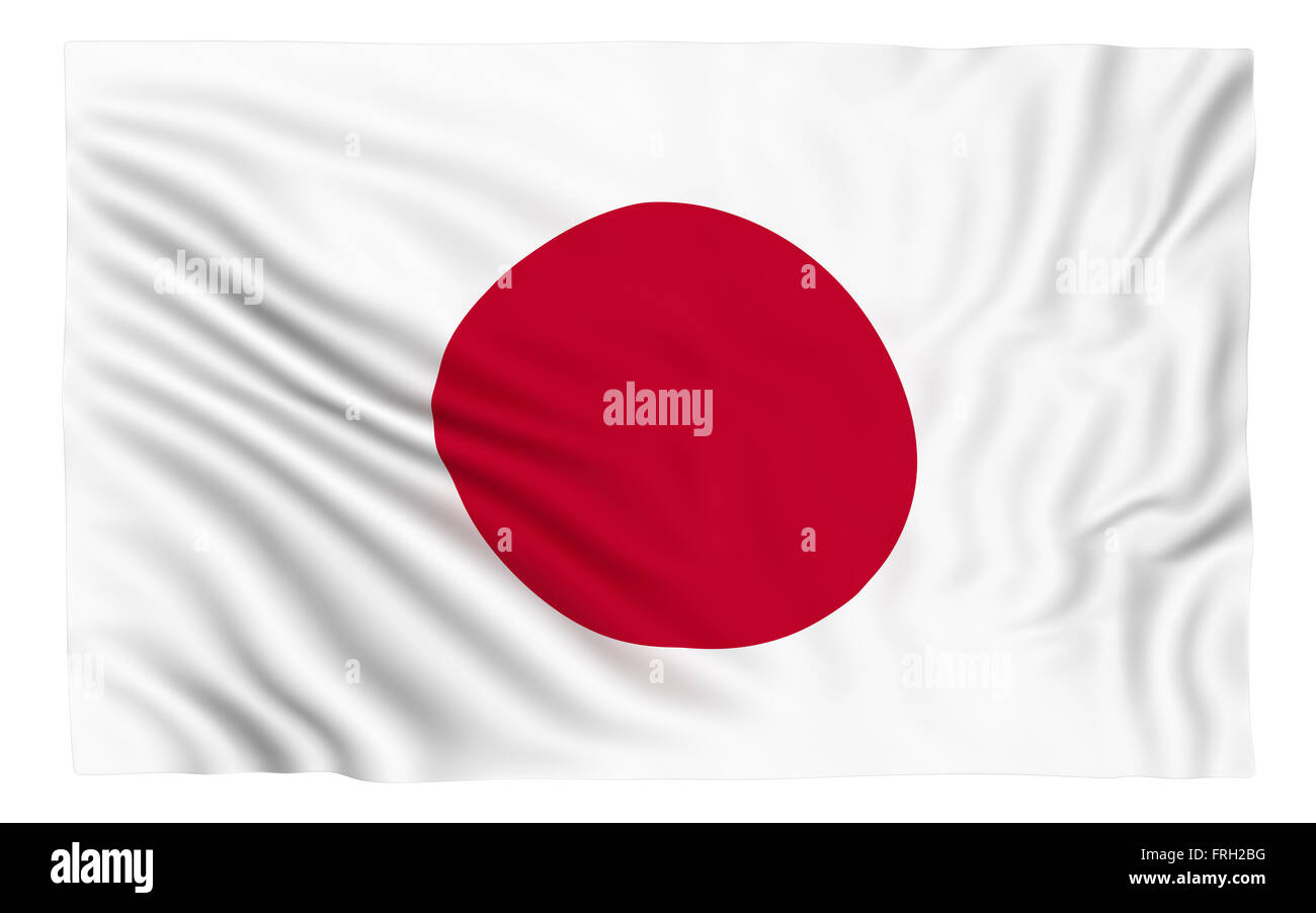 Pavillon du Japon , isolé sur blanc. Banque D'Images