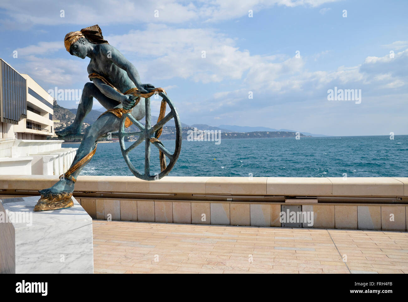 Une statue d'Hercule sur le port Le port Hercule à Monaco, France Banque D'Images