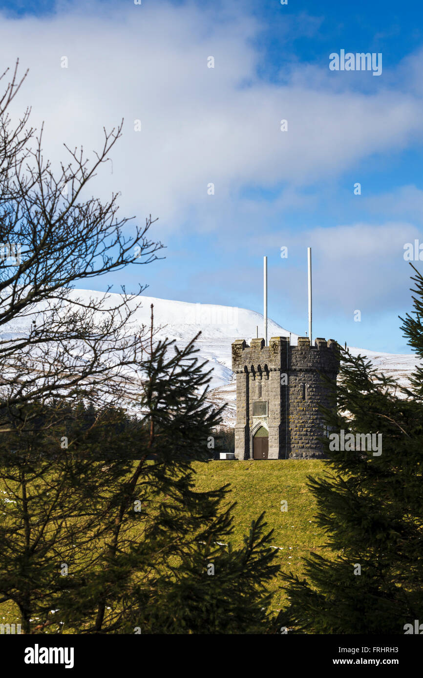 Réservoir de balises Tower, le Parc National des Brecon Beacons au Pays de Galles, Royaume-Uni Banque D'Images