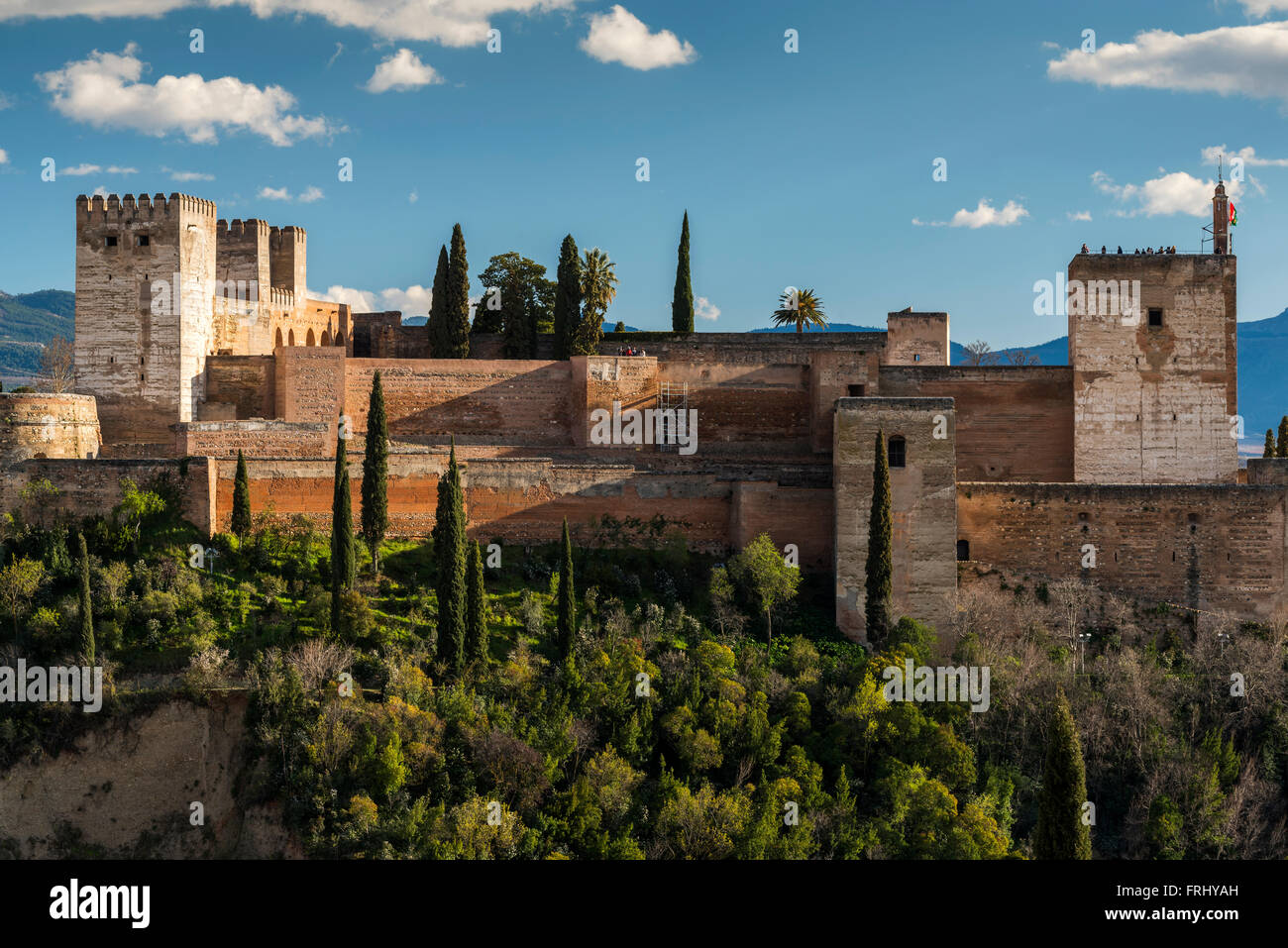 Forteresse Alcazaba, palais de l'Alhambra, Grenade, Andalousie, Espagne Banque D'Images