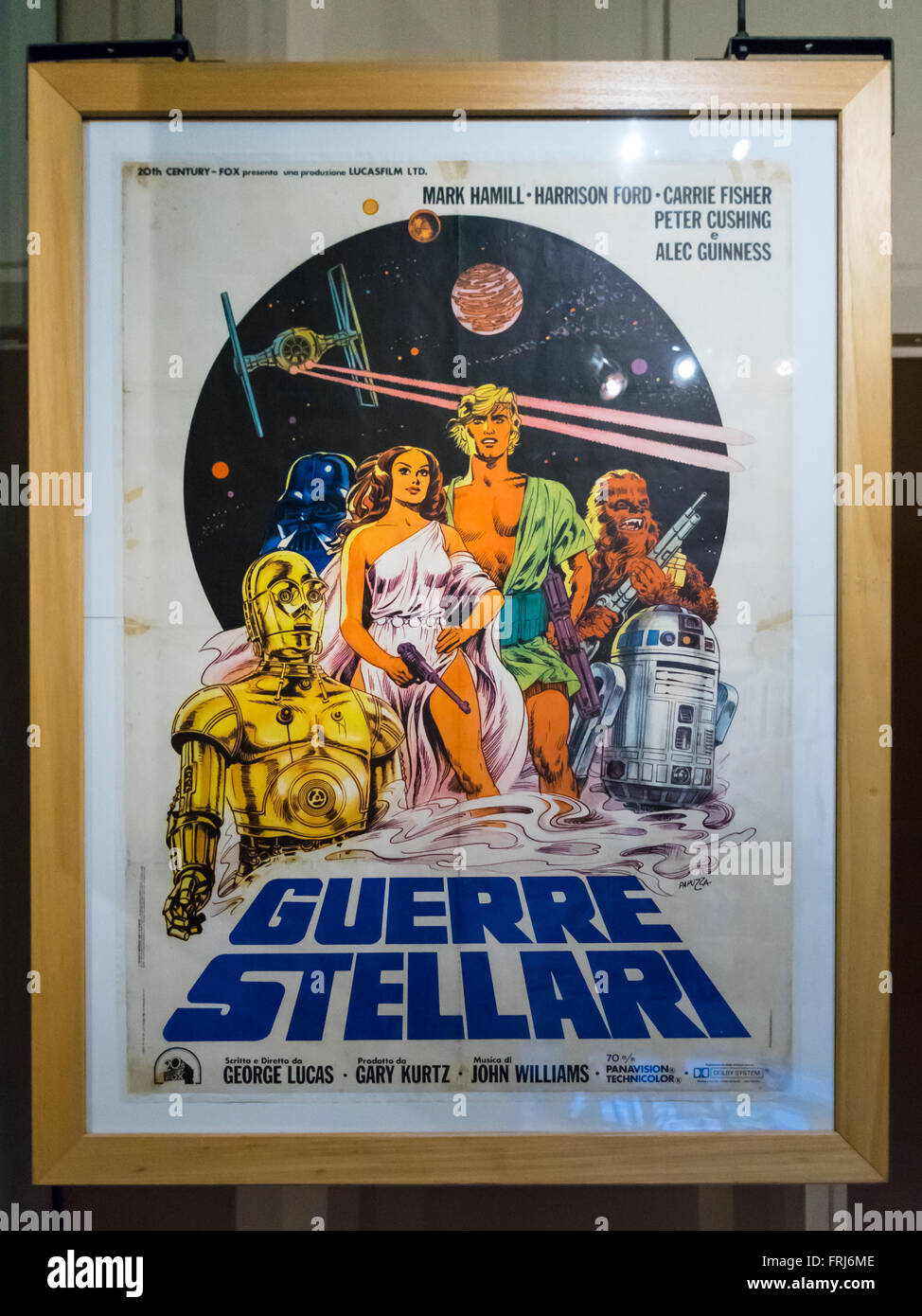 Vintage poster film italien pour l'original 1977 film Star Wars. Banque D'Images