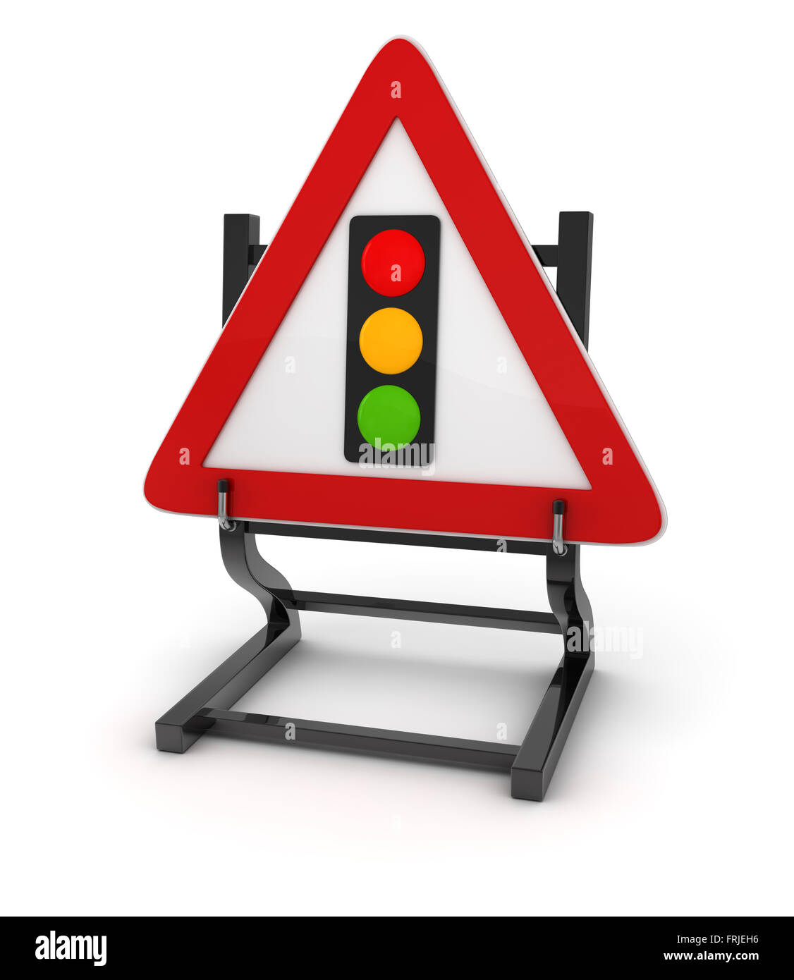 Panneau routier avec feu de circulation Banque D'Images