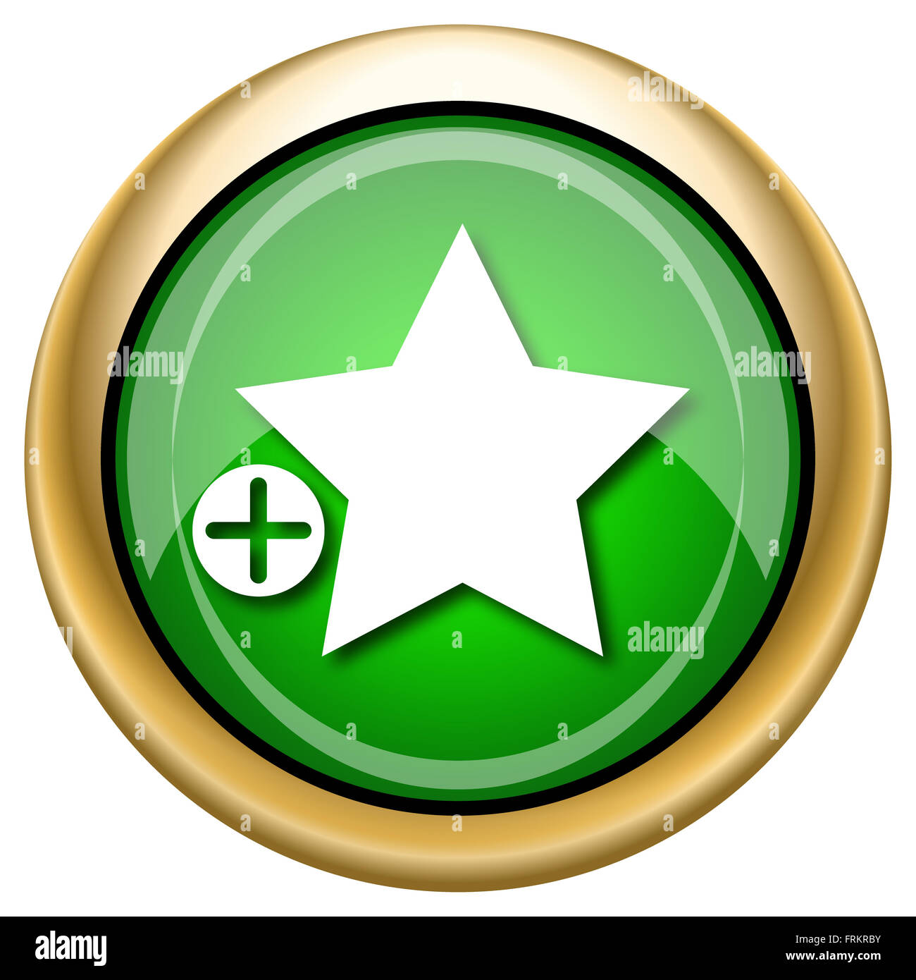 Vert et or brillant brillant - icône bouton internet Banque D'Images