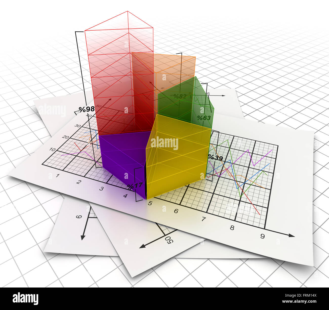 Concept graphique d'affaires , c'est un 3D générée par ordinateur et l'image rendue. Banque D'Images