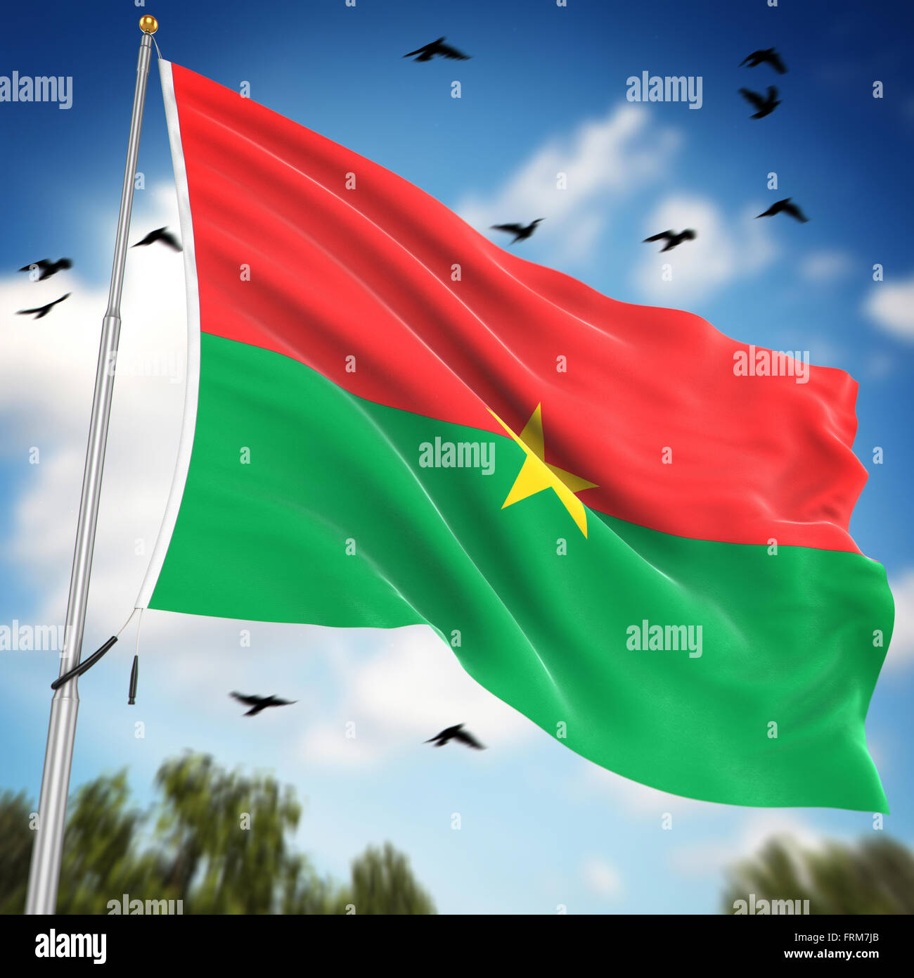 Pavillon du Burkina Faso , c'est un 3D générée par ordinateur et l'image rendue. Banque D'Images