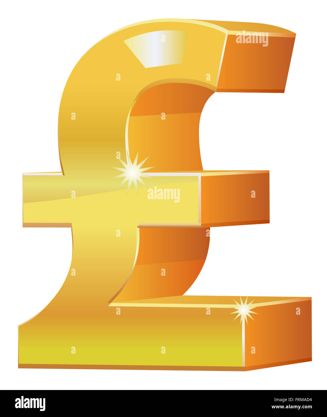British Pound sterling ou symbole en image vectorielle 3D Banque D'Images