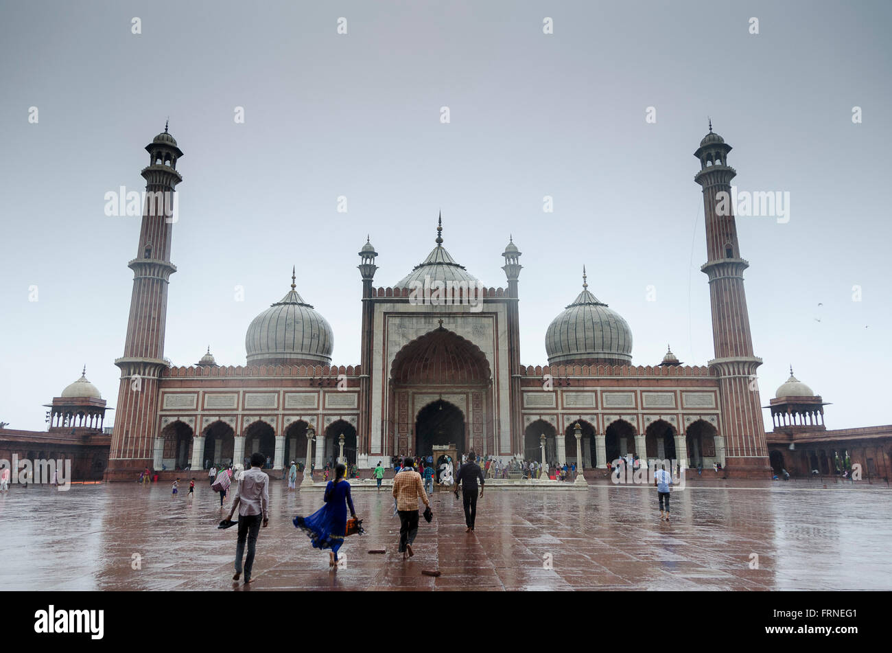 La mosquée Jama Masjid dans la vieille ville de Delhi, l'une des plus grandes mosquées de l'Inde. Banque D'Images
