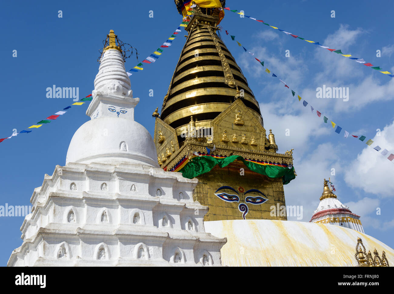 Swayambhunath Stupa à Katmandou, également appelé Monkey Temple, Népal Banque D'Images