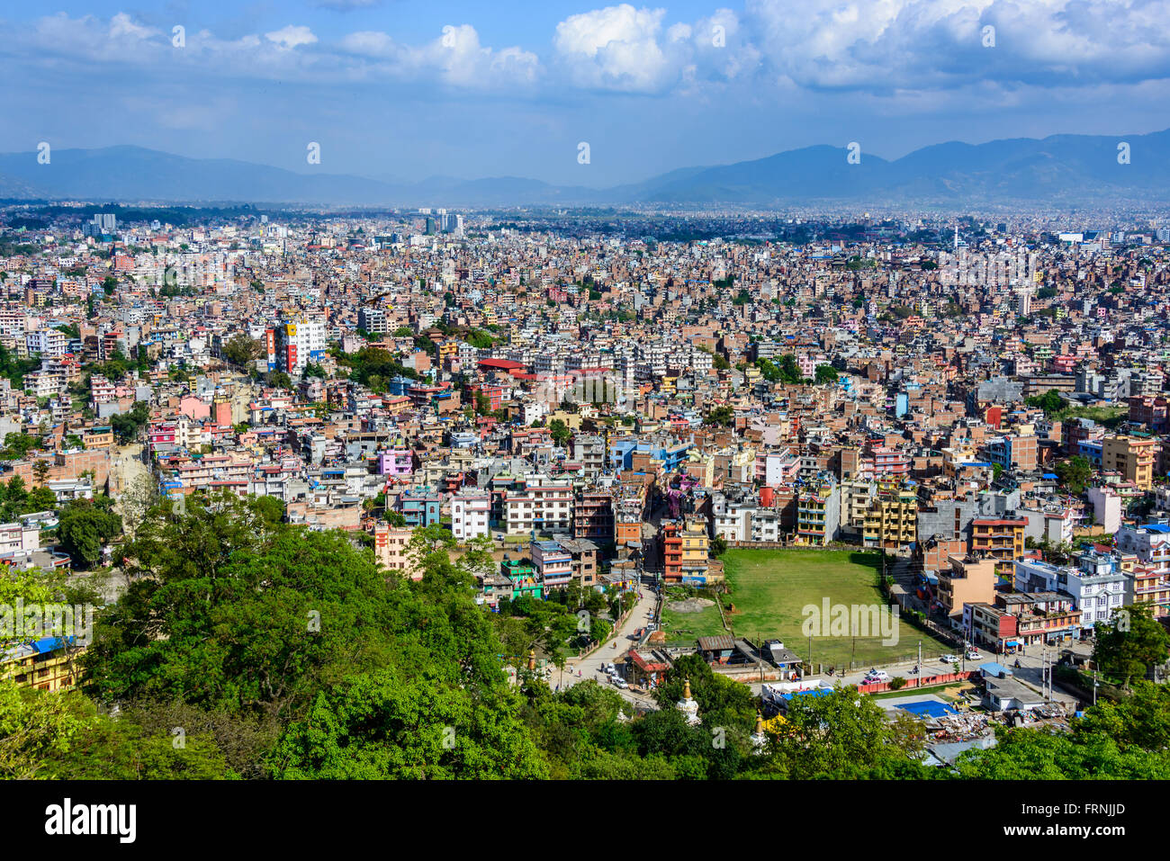 Vue sur la ville de Katmandou, Népal Swayambhunath Banque D'Images