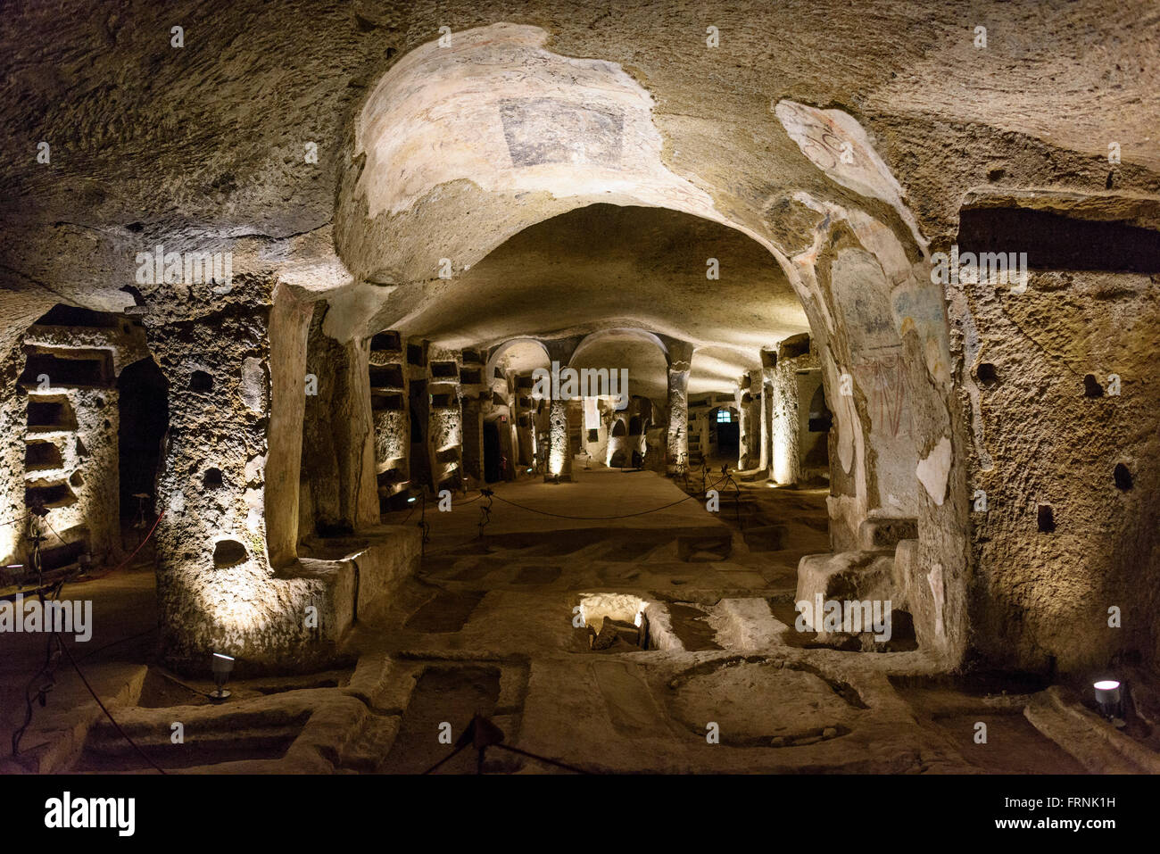 Naples. L'Italie. Catacombes de San Gennaro. Banque D'Images