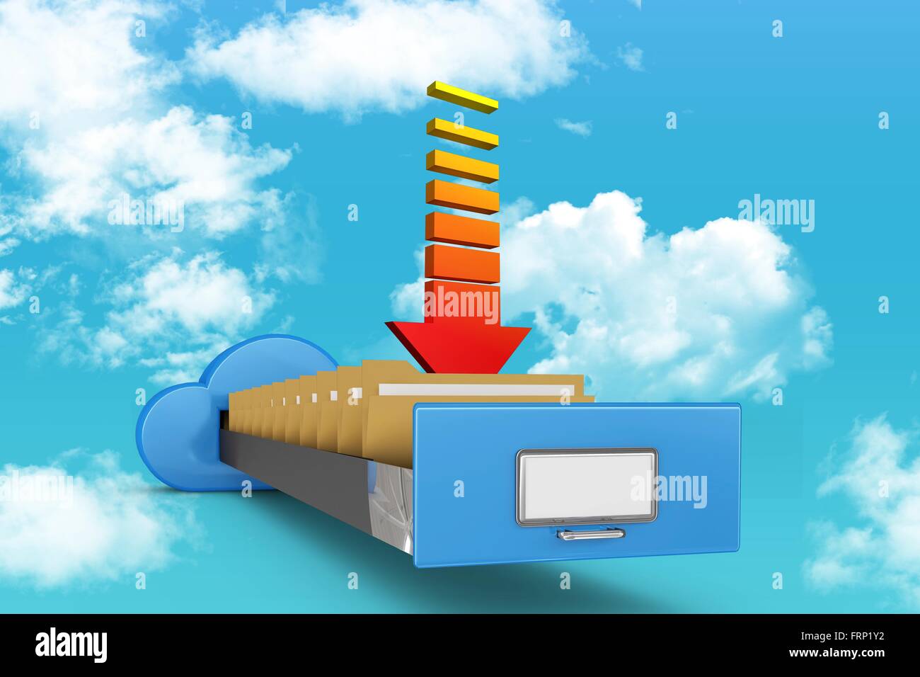 Classeur Cloud avec la flèche Banque D'Images