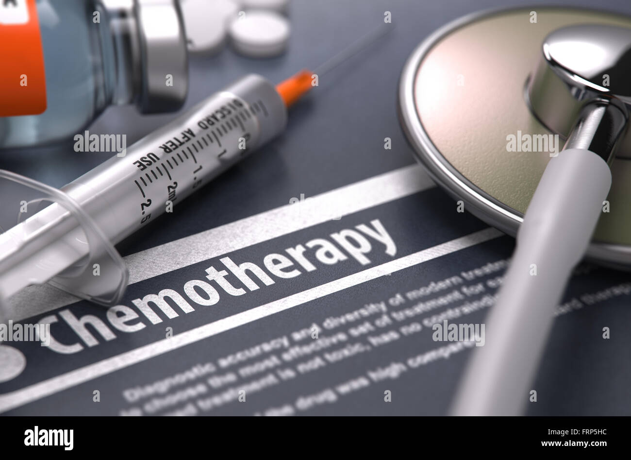 Le diagnostic - La chimiothérapie. Concept médical. Banque D'Images