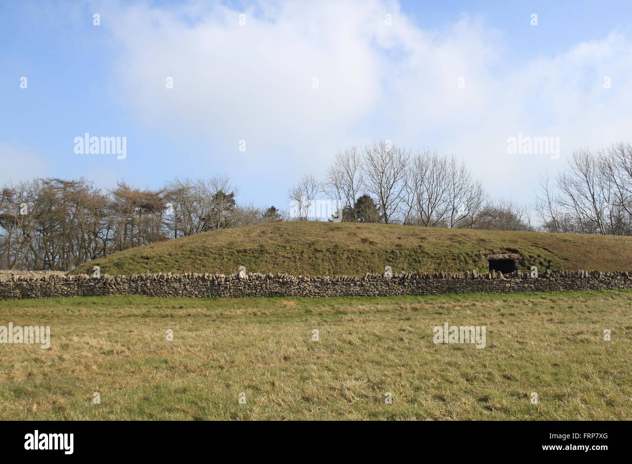 Belas Knap long barrow néolithique (restauré), Cheltenham, Gloucestershire, Angleterre, Grande-Bretagne, Royaume-Uni, UK, Europe Banque D'Images