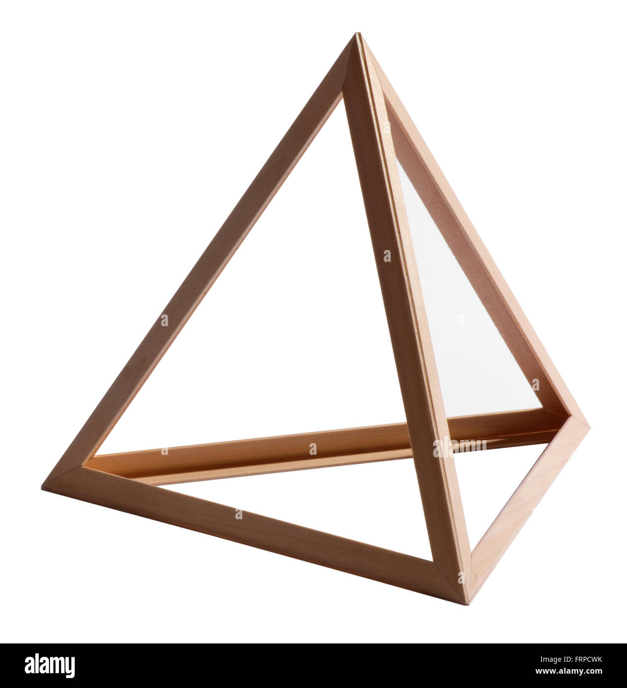 Vide simple en trois dimensions en bois cadre triangulaire isolated on white Banque D'Images