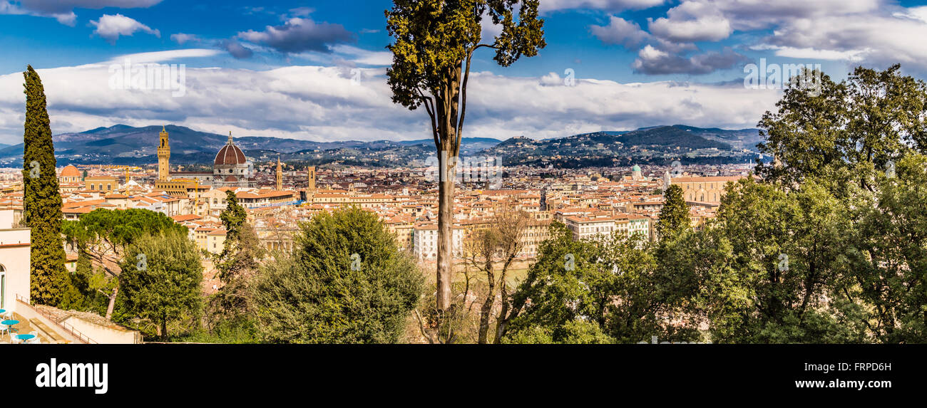 Des vues à couper le souffle sur les palais et églises de Florence, Toscane Banque D'Images