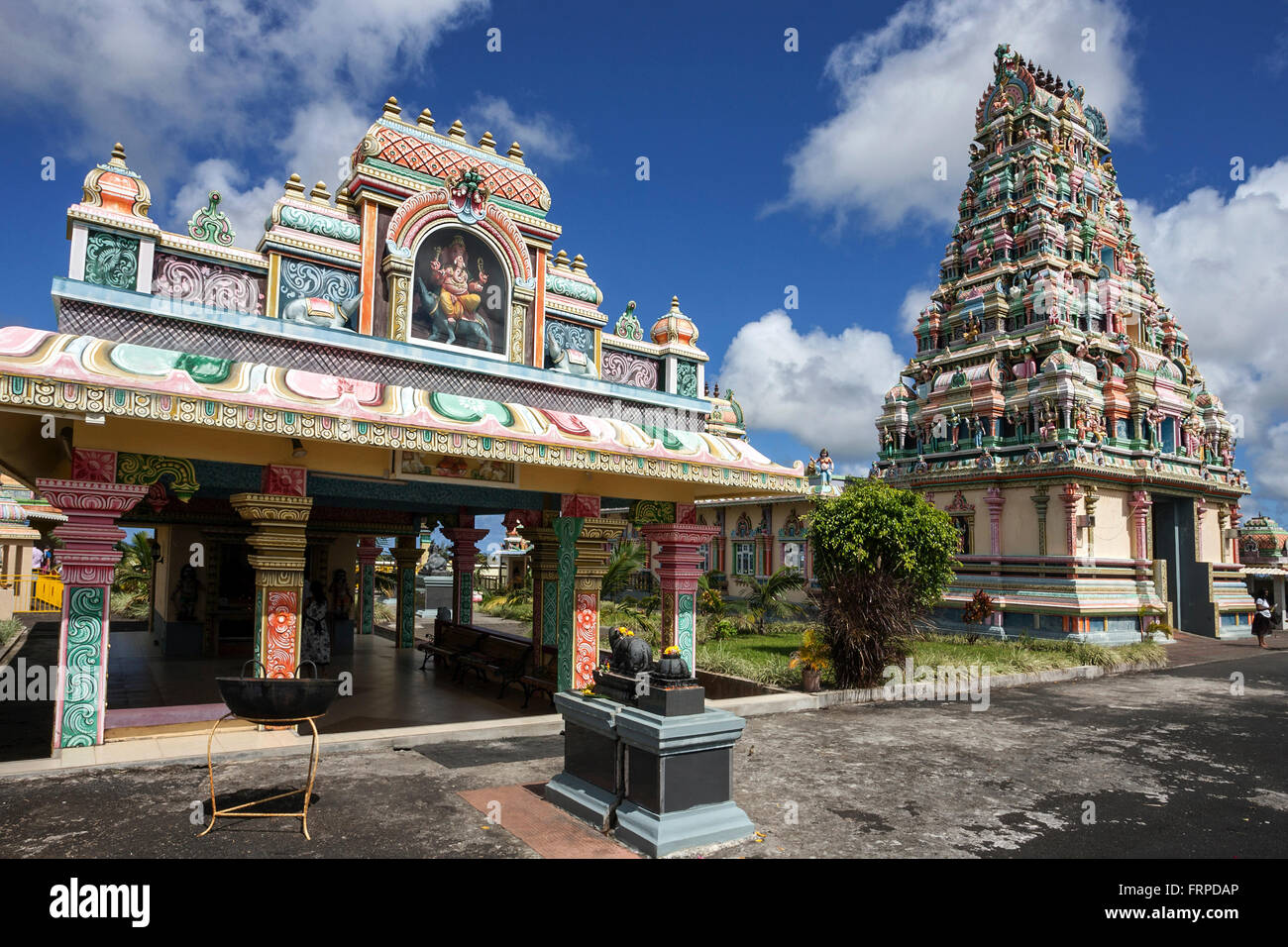 Temple Hindou à Curepipe, Ile Maurice Banque D'Images