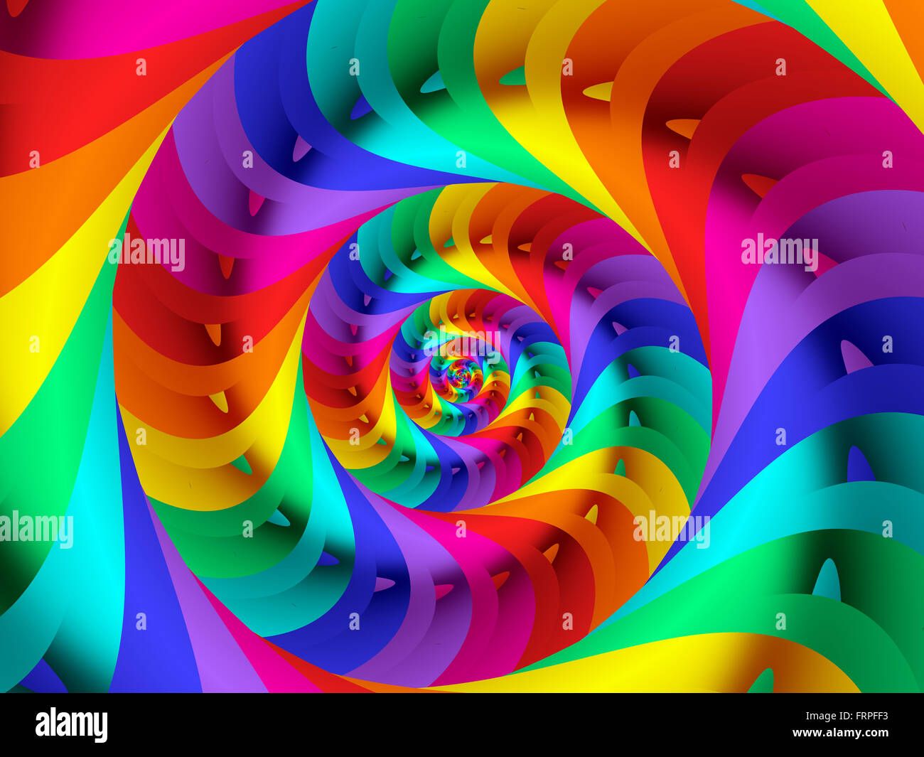 Texture de fond en spirale Arc-en-ciel psychédélique Banque D'Images