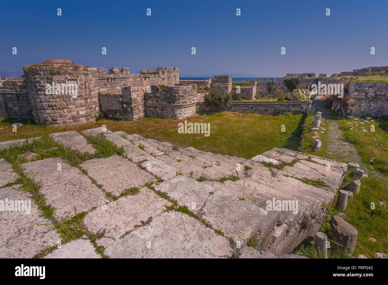 Le Château des Chevaliers de Saint-Jean-Baptiste, île de Kos, Grèce. Banque D'Images