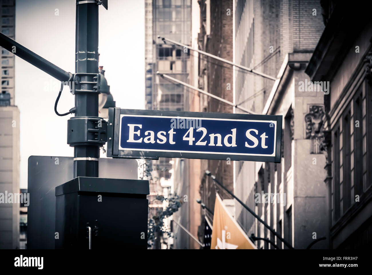 East 42nd Street sign, New York City, USA. Banque D'Images