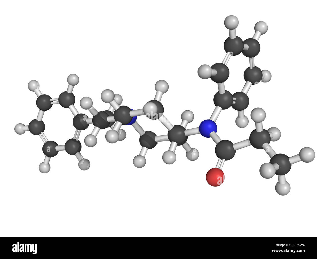 Structure chimique du fentanyl, un puissant analgésique opioïde synthétique et avec d'action rapide et de courte durée Banque D'Images