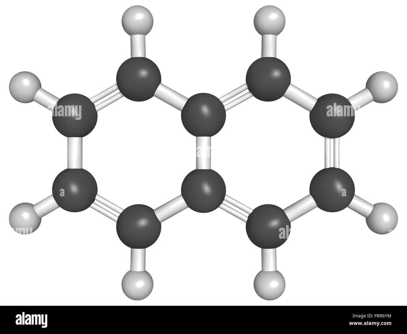 Ingrédient Naphtalène Naphtaline, Modèle Moléculaire. Atomes Sont  Représentés Par Des Sphères Avec Un Code De Couleur Classiques: Un Atome  D'hydrogène (blanc), Le Carbone (gris) Banque D'Images et Photos Libres De  Droits. Image