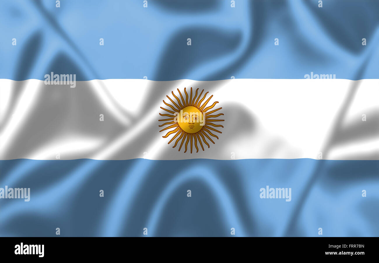 L'Argentine d'un drapeau dans le vent. La texture de fond. Banque D'Images