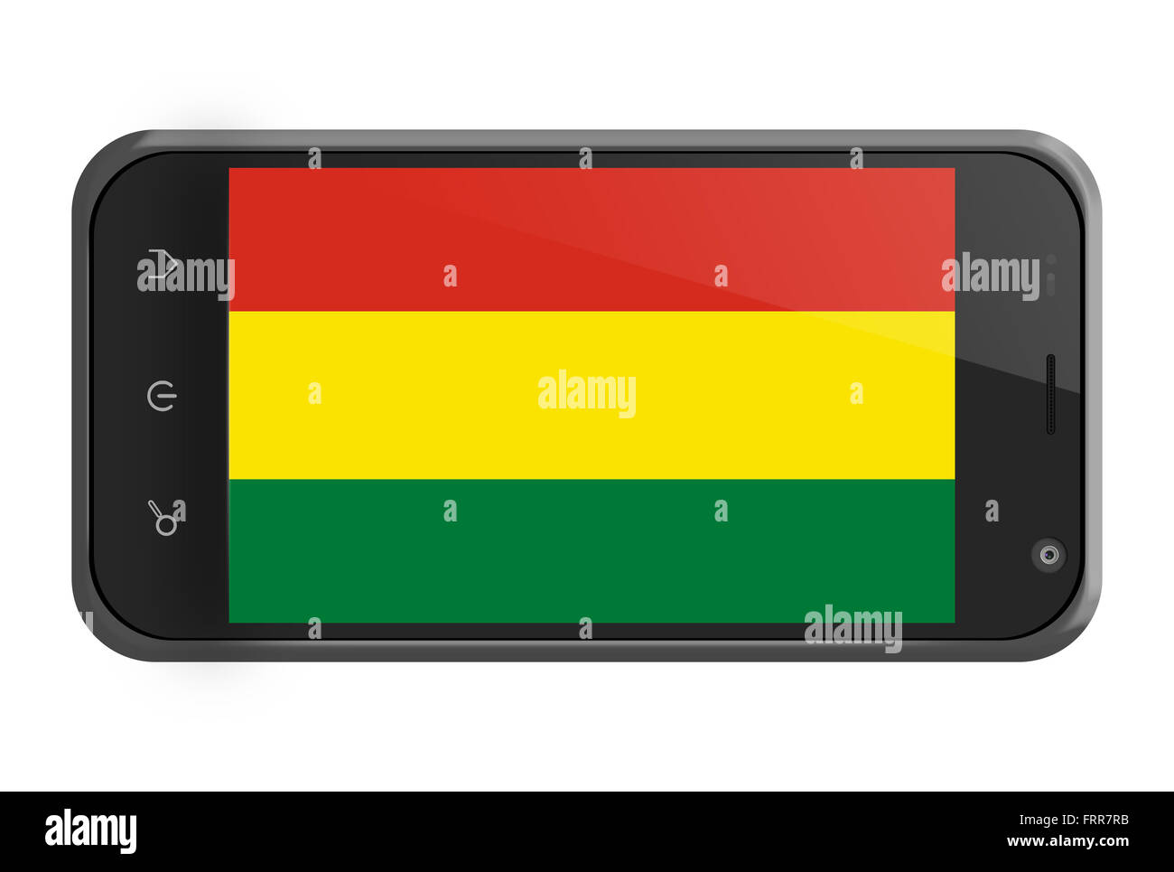 La Bolivie drapeau sur l'écran du smartphone isolated on white Banque D'Images