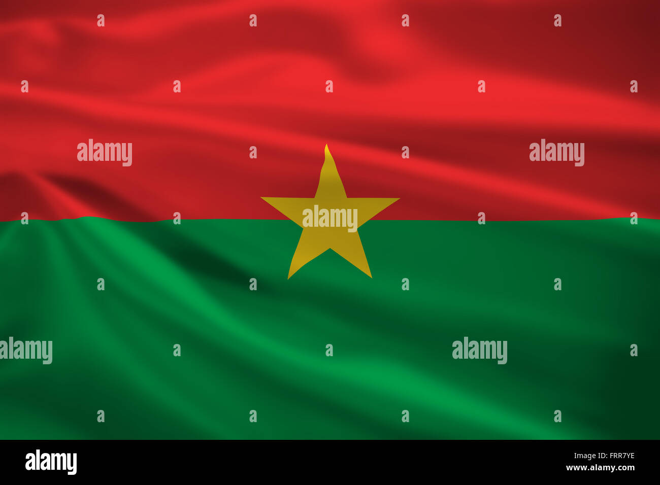 Le Burkina Faso d'un drapeau dans le vent. La texture de fond. Banque D'Images