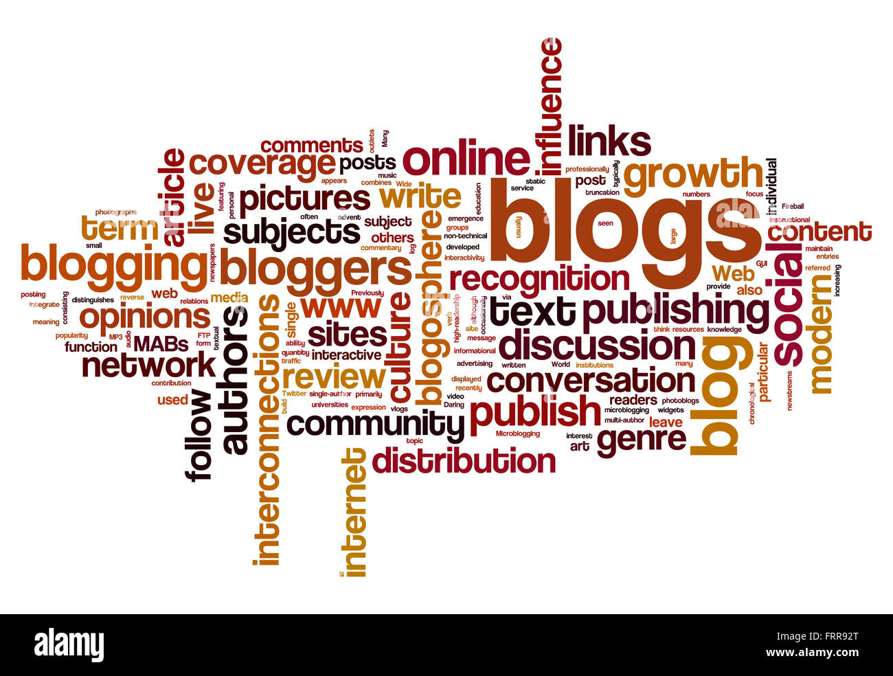 Blog Blogging et Nuage de mots concept background Banque D'Images
